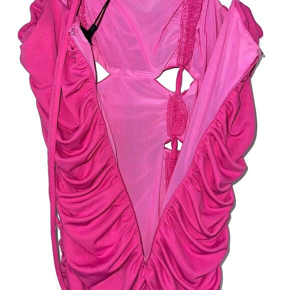 NWT Revolve NBD Hot Pink Diem Bodycon Cutout Mini Dress Barbiecore Size Small - Picture 12 of 16